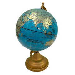 Decorative Globe - Political Globe For Home Decor Or Office Desk Accessory Painted Iron Arc & Base | Showpiece For Living Room (Blue) Pack Of 1