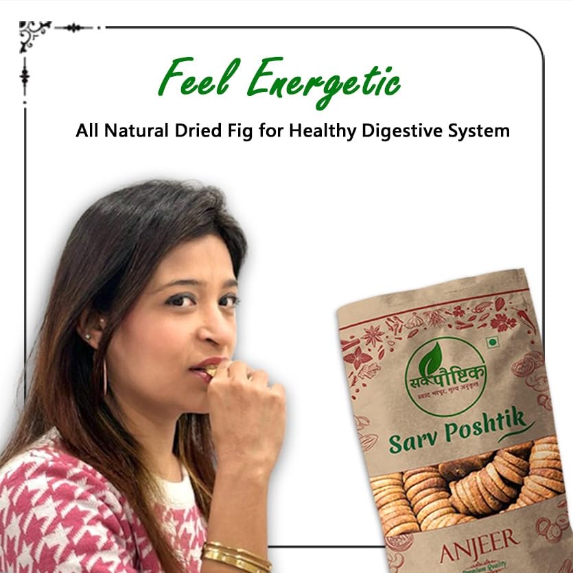 100% Natural Dried Figs Anjeer By Sarv Poshtik 450gm,| Rich Source Of Fibre Calcium & Iron | Low In Calories And Fat Free | Non-gmo Dried Figs | 15.8 Ounce