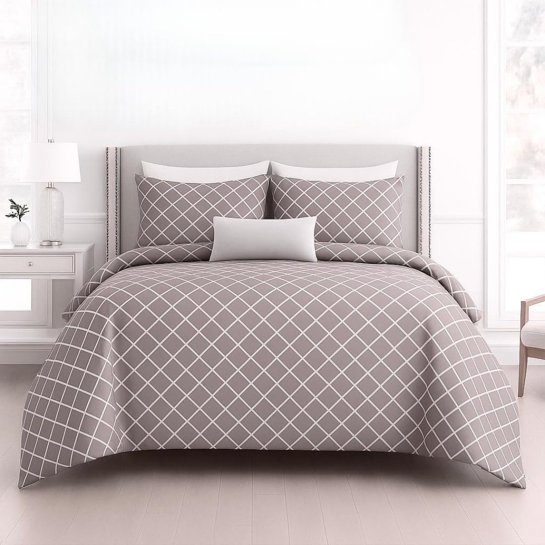 Double Bedsheet For Queen Size With 2 Matching Pillow Covers For Home - 90 X 100 Inches, Mauve | Smooth Finish, Soft Touch & Breathable Comfort For Everyday Use