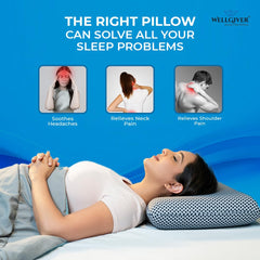 Orthopedic Memory Foam Deep Sleep Pillow, Standard Size - 20 X 13 X 4 Inch | Design For Neck & Shoulder Pain Relief, Removable Zipper Cover | Neck Support, Comfortable Pillow - Pack 1
