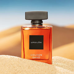 Upsilon Golden Sand Eau De Parfum 3.4 Fl.oz. With Combo Of 3x 0.2 Fl.oz. Long Lasting Pocket Perfumes | Travel Friendly Luxury Scent | Men's Perfume