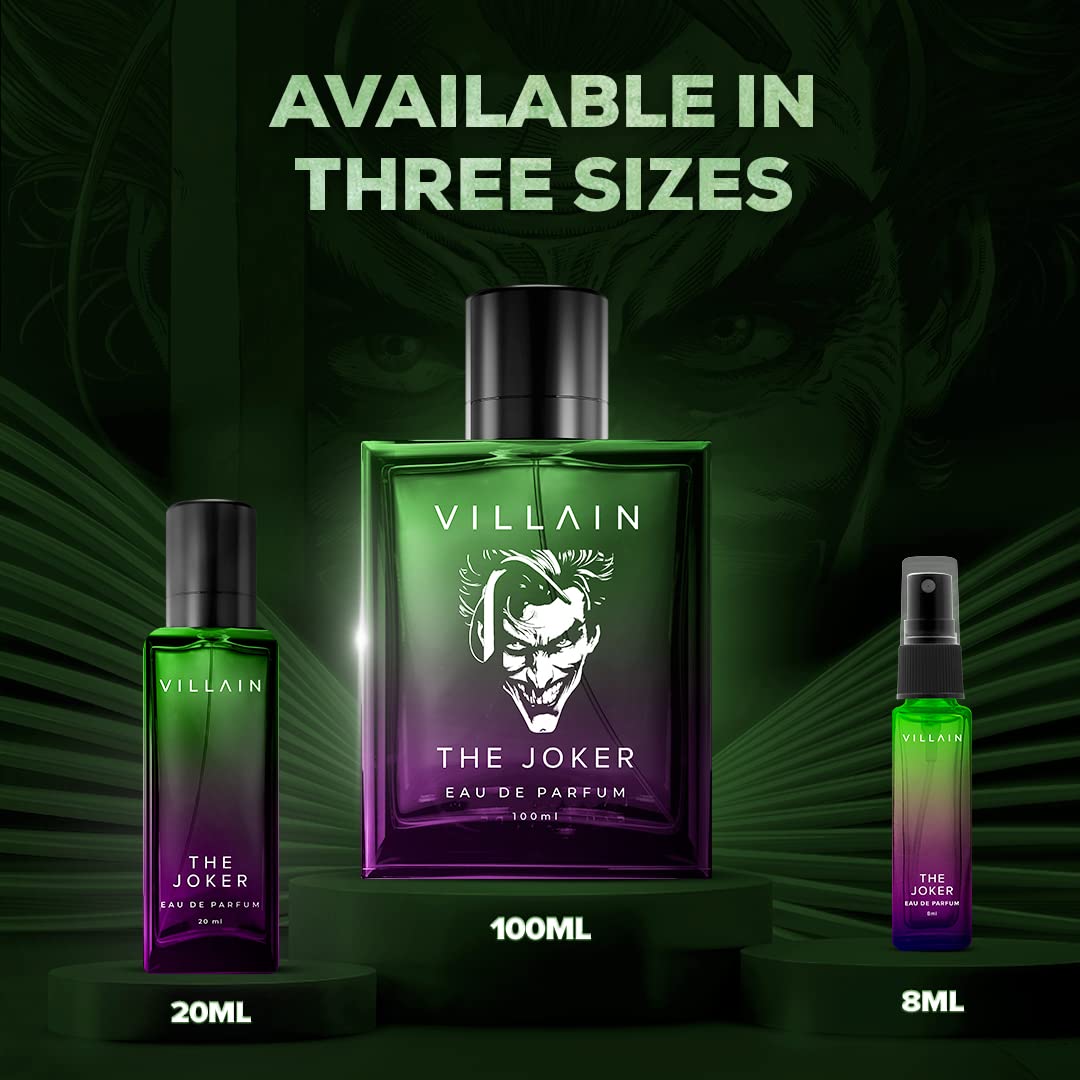 Villain The Joker Eau De Parfum 100ml 3.4 Fl.oz. Masculine Fragrance | Luxury Perfume | Long Lasting