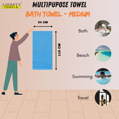 Liberty Towels Medium Size Bath Towel 450 Gsm | Soft, Quick Dry, Super Absorbent Turkish Towel For Bathroom, Gym & Travel (Tango Blue)