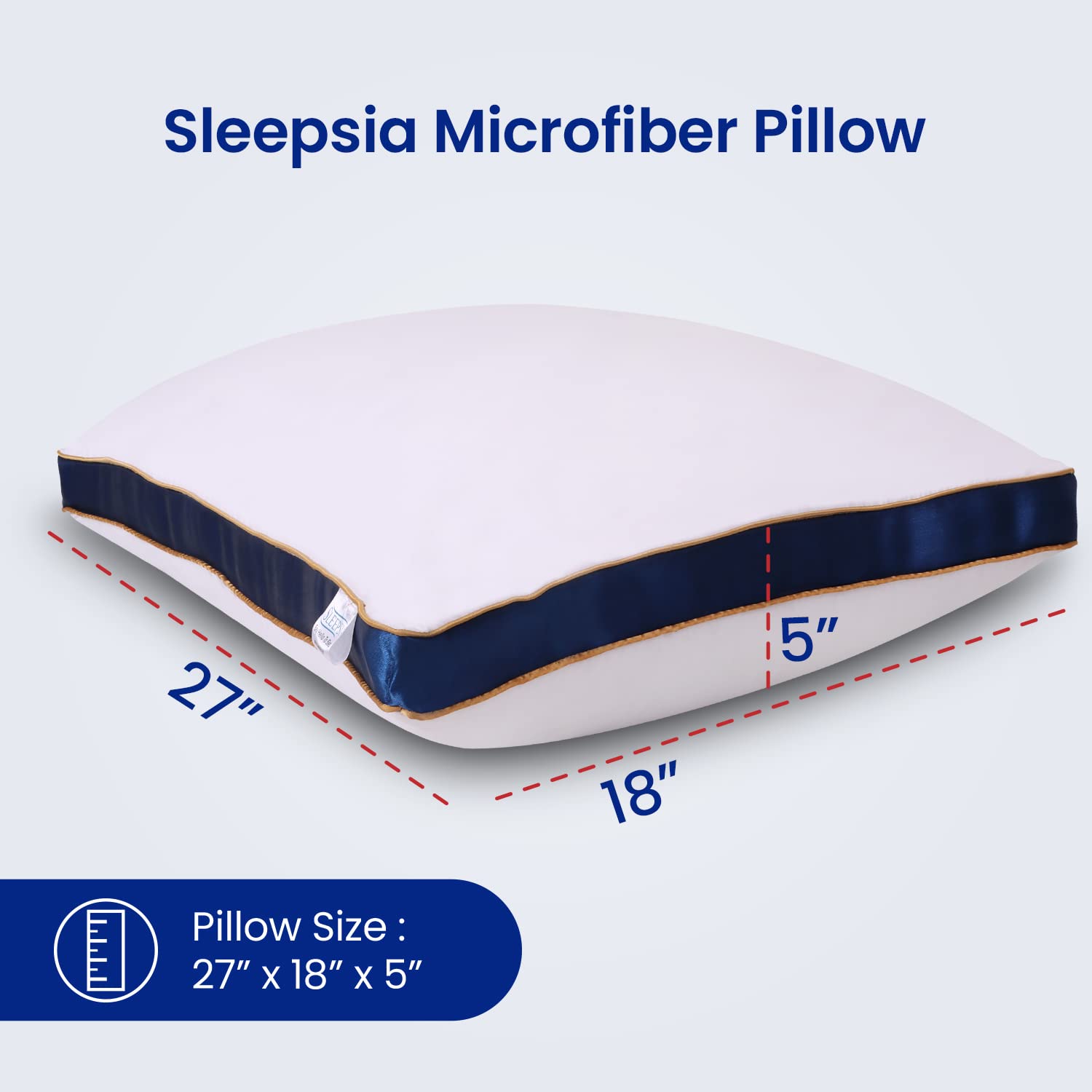 Microfiber Bed Pillow For Sleeping, Down Alternative Ultra Soft Cotton Pillow, White & Green, Blue | Bed Pillow, Microfiber Pillow | Breathable, Washable, Durable, Hypoallergenic - Pack Of 4