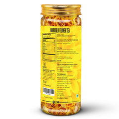 Blue Tea Organic Marigold Flower Herbal Tea - 25gm Pet Jar, 0.8 Ounce | Caffeine Free, Non-GMO, Flower Based Detox Tea - Gluten Free, Non-Bitter | Relieves Pain