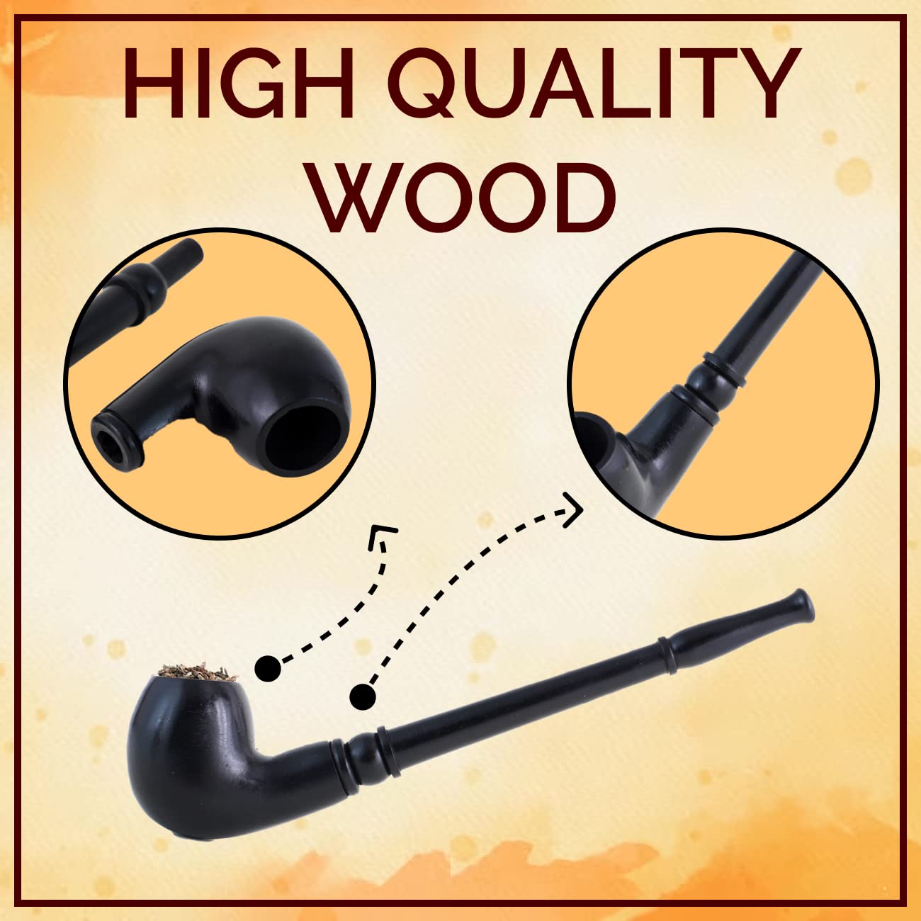 Royal Swag Classic Vintage Tobacco Pipe Smoking Pipe (7 Inch Long) With Removable Pipe Give It The Unique Touch Of Smoke Durable Hard Wood Material Handmade Classic Retro Sailor Pipe Made In India