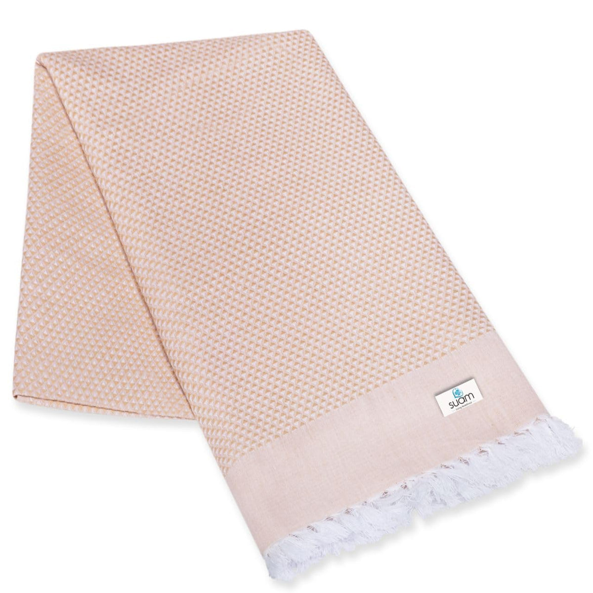 Suam Mellow Turkish Cotton Towel 300 Gsm | Best Absorbent Towel Pre-Shrunk, Lightweight, Quick Dry Bath Towel (Camel Brown)