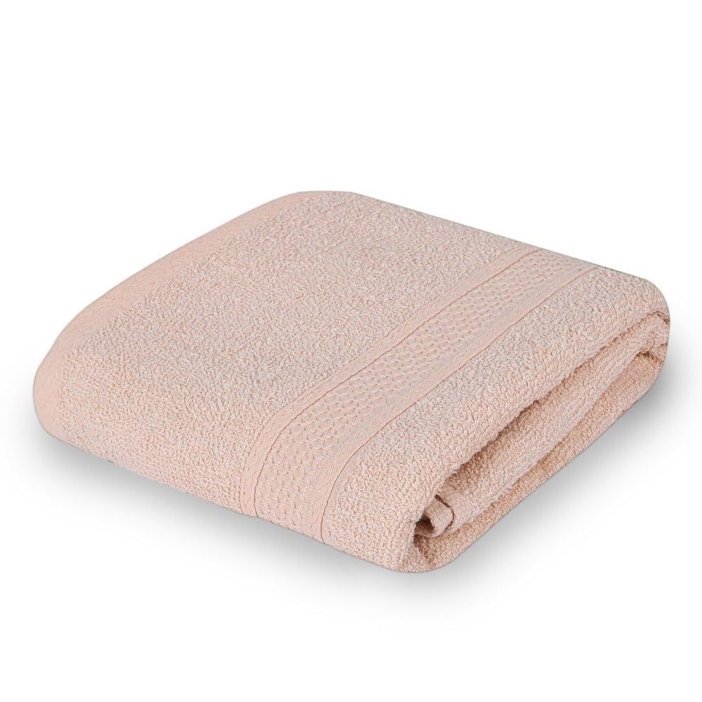 Fezora 100% Cotton Bath Towel 450 Gsm | Ultra Soft, Quick Dry, High Absorbency, Skin-Friendly Large Size Bath Towel (Light Pink)