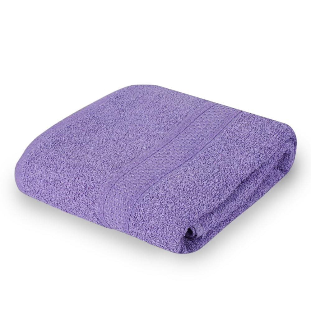 Fezora 100% Cotton Bath Towel 450 Gsm | Ultra Soft, Quick Dry, High Absorbency, Skin-Friendly Large Size Bath Towel (Light Purple)