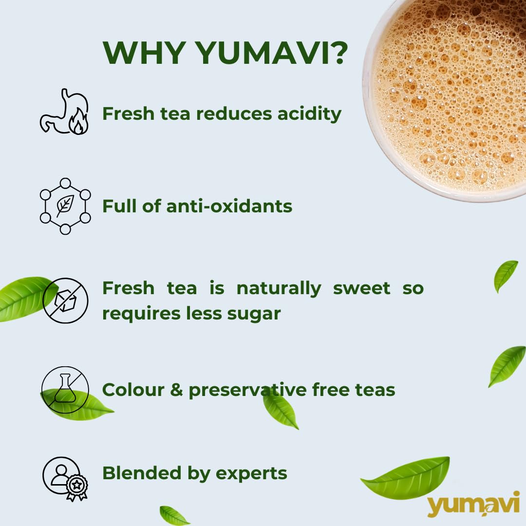 Yumavi Assam Second Flush CTC Tea With Long Leaves - 500gm, 17.6 Ounce, 200+ Cups | Aromatic & Refreshing Kadak Chai - No Preservatives Or Colors, Medium Caffeine