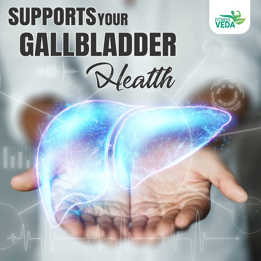Fitness Veda Gallbladder Formula Supplement, Promotes Healthy Digestion & Reduce Digestive Discomfort | 90 Capsules, 150gm 0.3lbs