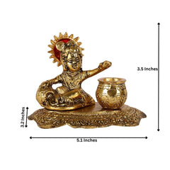 Laddu Gopal Figurine | Thakur Ji, Bal Gopal Murti, Lord Krishna Metal Statue, For Daily Worship, Janmashtami Celebrations, Best Gift Option, Golden Idol