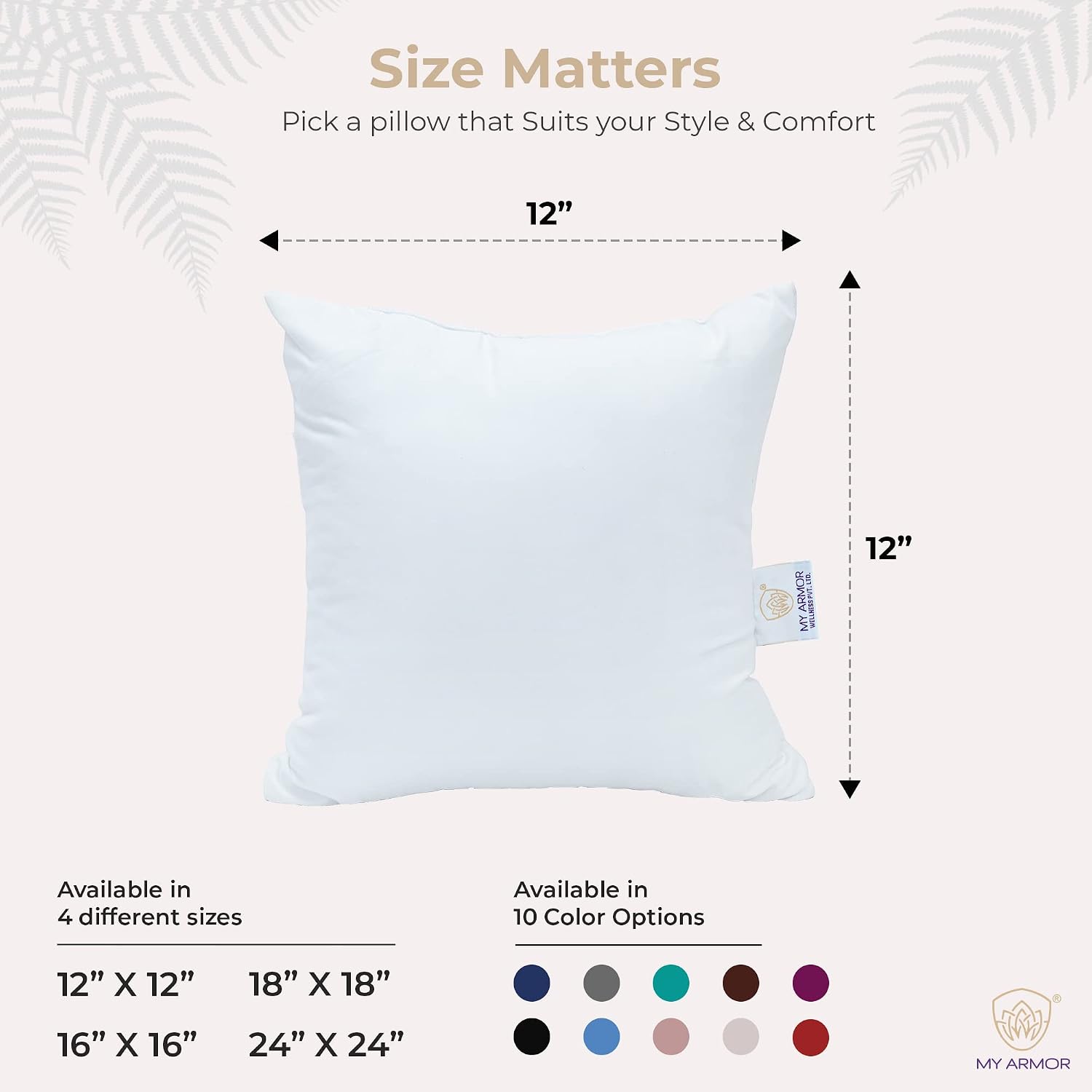 Microfiber Square Pillow, Cushion For Sofa, Car & Decoration, White, Small Size - 12 X 12 Inch | Throw Pillow, Back & Neck Support, Hypoallergenic, Washable, White Cover - Pack Of 5