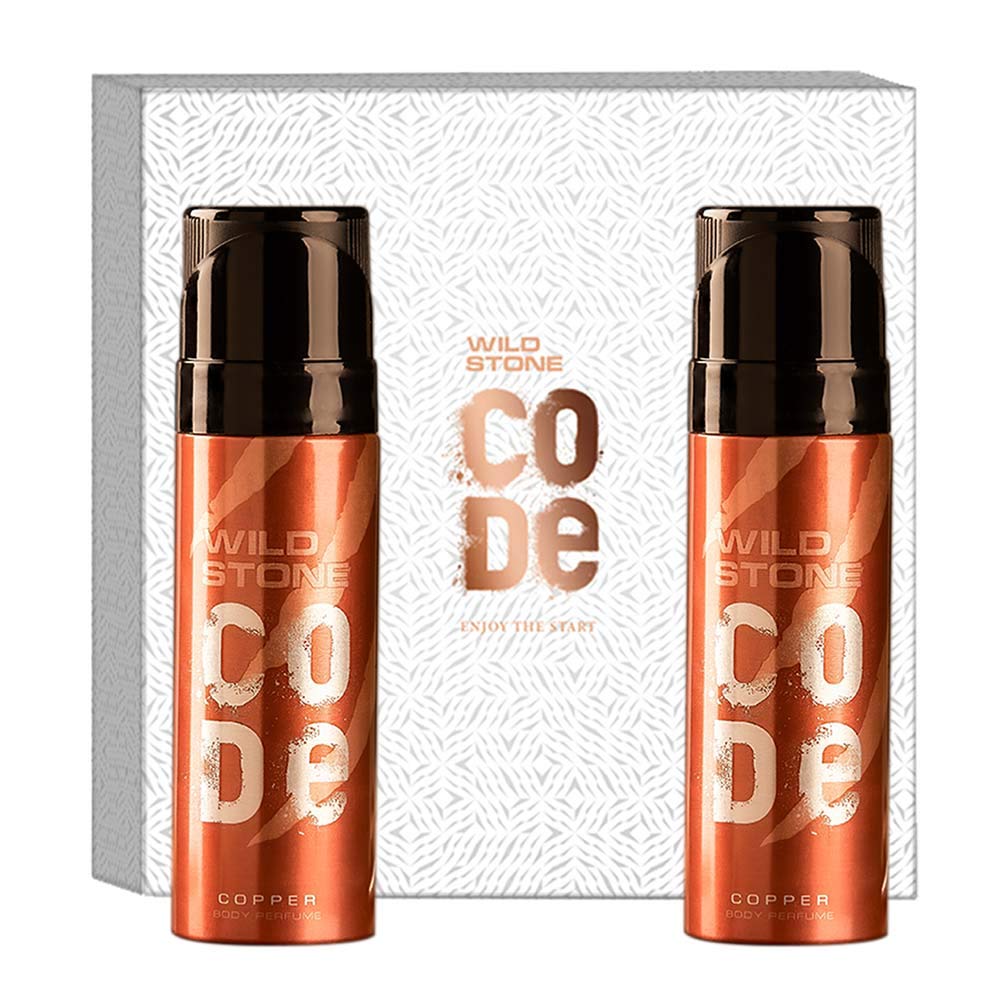 Wild Stone Code Copper Body Perfume 240ml 8.1 Fl.oz. | Perfect Gift Set For Husband | Long Lasting Fragrance