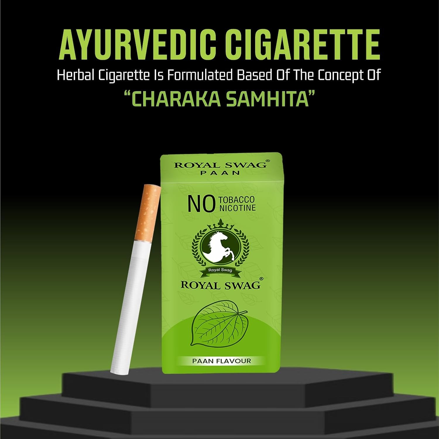 Royal Swag Ayurvedic & Herbal Cigarettes 100% Tobacco-Free And Nicotine-Free Paan Flavour(10 Sticks) With Anti Addiction Shot Spray 20ml | Made With Natural Ingredients - Made In India