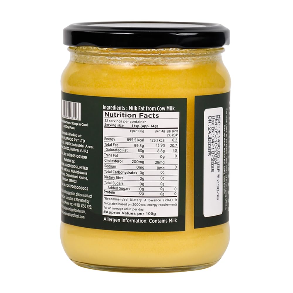 Natural Pure Barsana Magic A2 Badri Cow Ghee By Sanjeevani Organics | Rich In Nutrients & Protein Fiber Healthy Cow Ghee Supports Heart Health | (500ml) 16.9 Ounce | Jar Pack