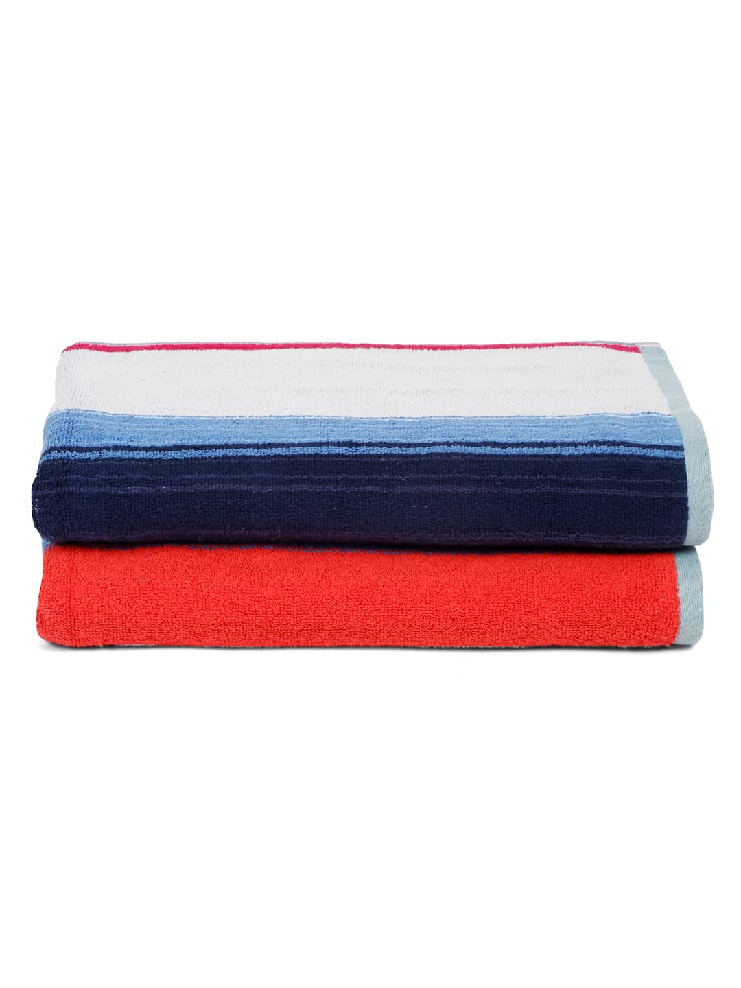 Ambra Linens Highly Absorbent Bath Towels 1 Kg | 100% Cotton, Soft & Plush All Seasons Use, Extra Large Size (Symmetrical)- Pack Of 2