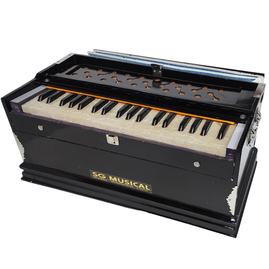 Musical Instrument Harmonium - Total 39 Keys, Two Reeds (Base+ Male), 3.25 Octave, Instant Response Keyboard - Without Stopper