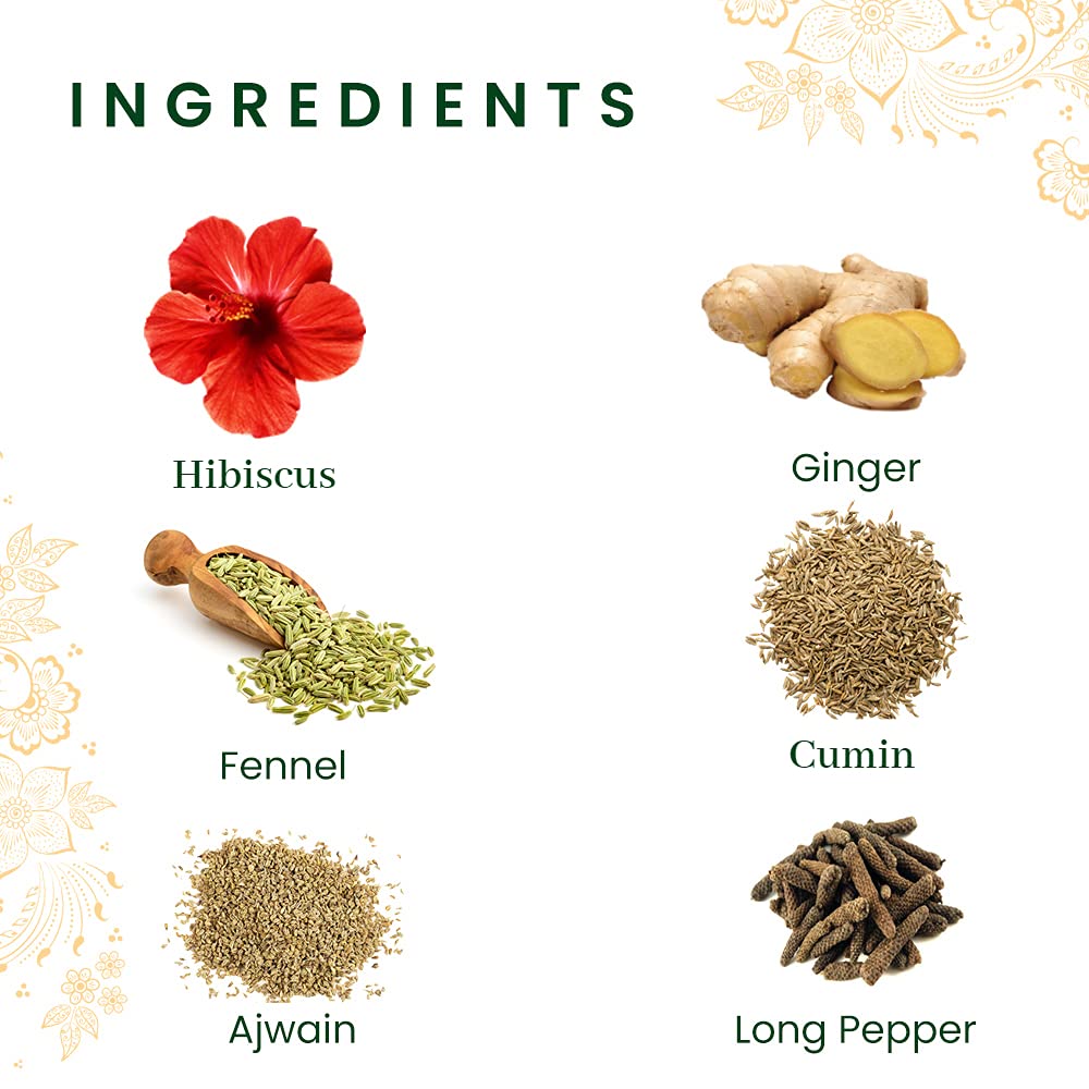 Roshi Ginger Hibiscus Digestive Delight Tea + Chamomile Tulsi Inner Calm Tea Combo - Pack Of 2 X 25 Tea Bags | 100% Natural Ingredients - Caffeine Free