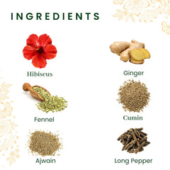 Roshi Ginger Hibiscus Digestive Delight Tea + Chamomile Tulsi Inner Calm Tea Combo - Pack Of 2 X 25 Tea Bags | 100% Natural Ingredients - Caffeine Free