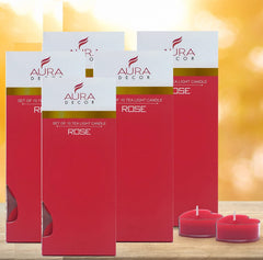 ROSE FRAGRANCE HEART SHAPE TEALIGHT CANDLE SET OF 50 | BEST FOR ROMANTIC DINNERS