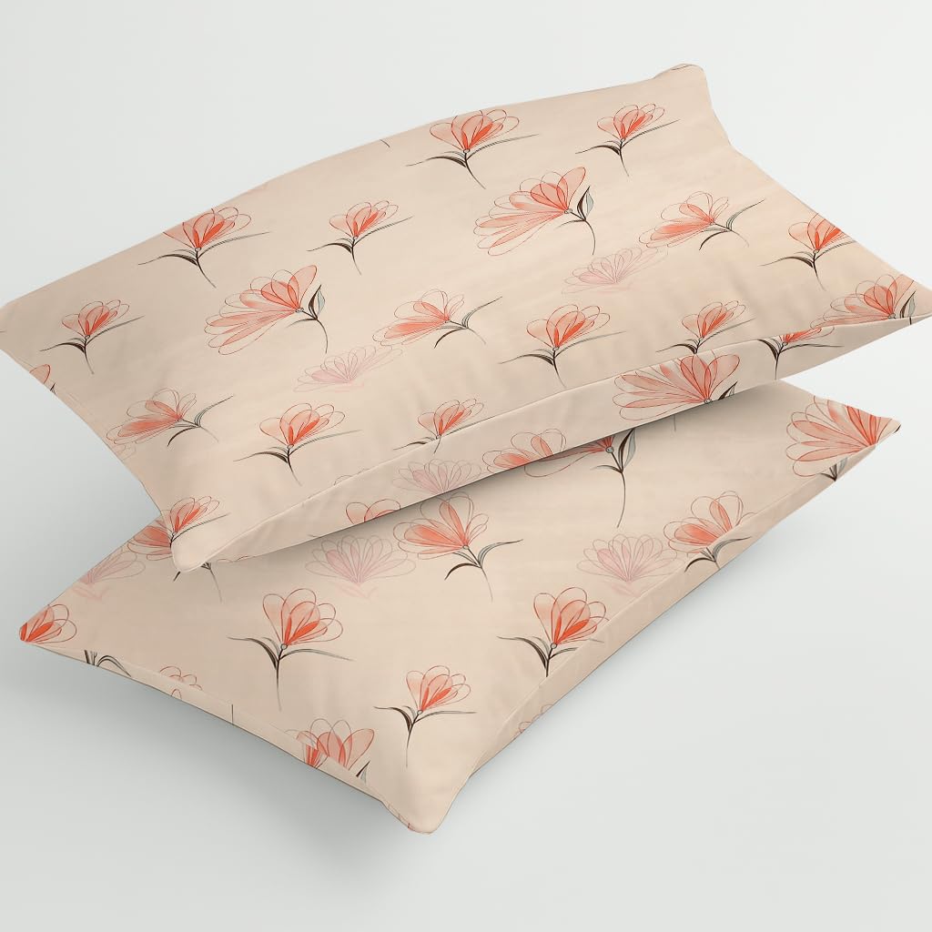 Luxurious Queen Size Bedsheet For Double Bed With 2 Pillow Cover - 90 X 90 Inches, Coral Pink | Perfect For Daily Use, Guest Rooms | Gift For Housewarmings, Weddings