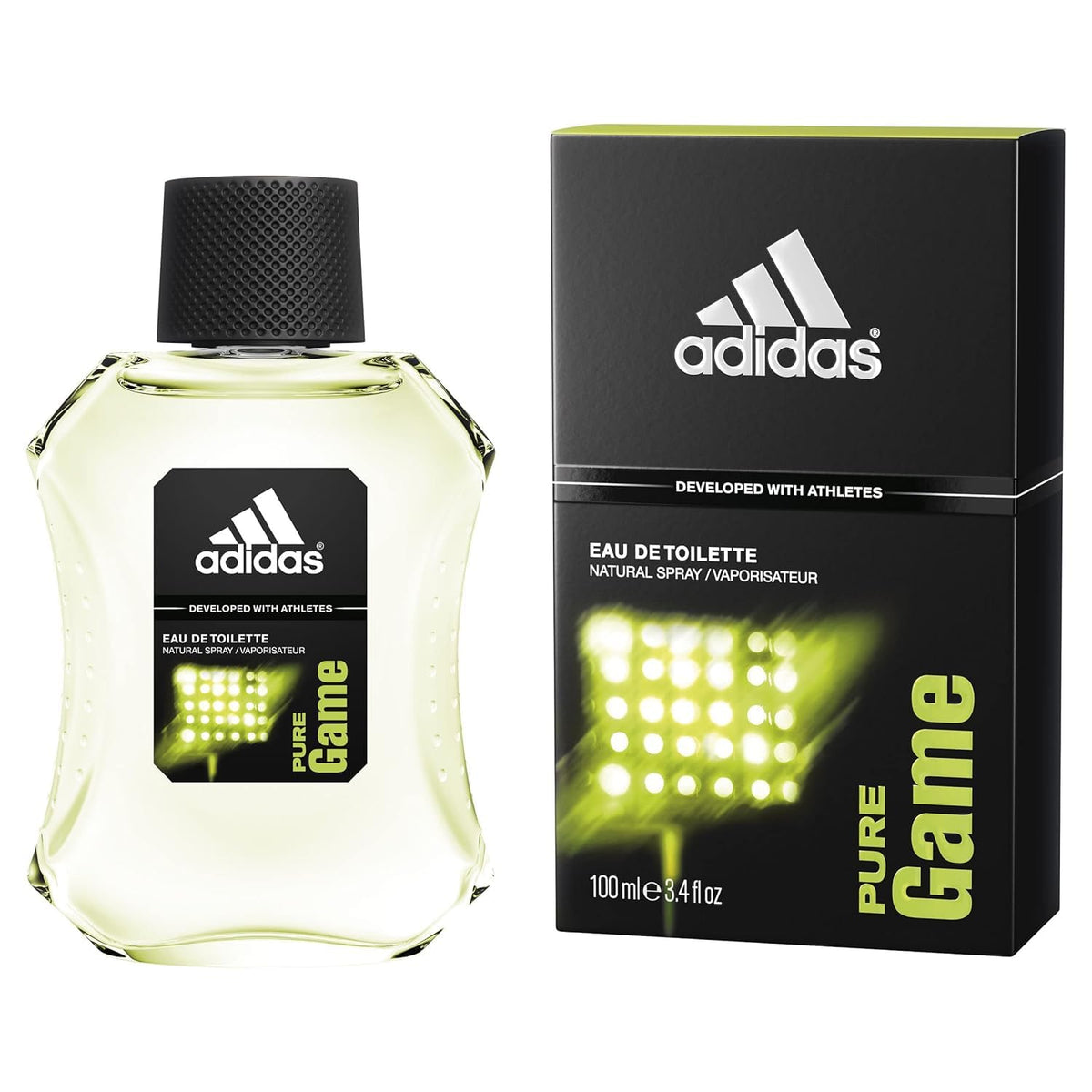 Adidas Pure Game Eau De Toilette Spray For Men 100ml 3.4 Fl.oz. Long Lasting | Developed With Atheletes