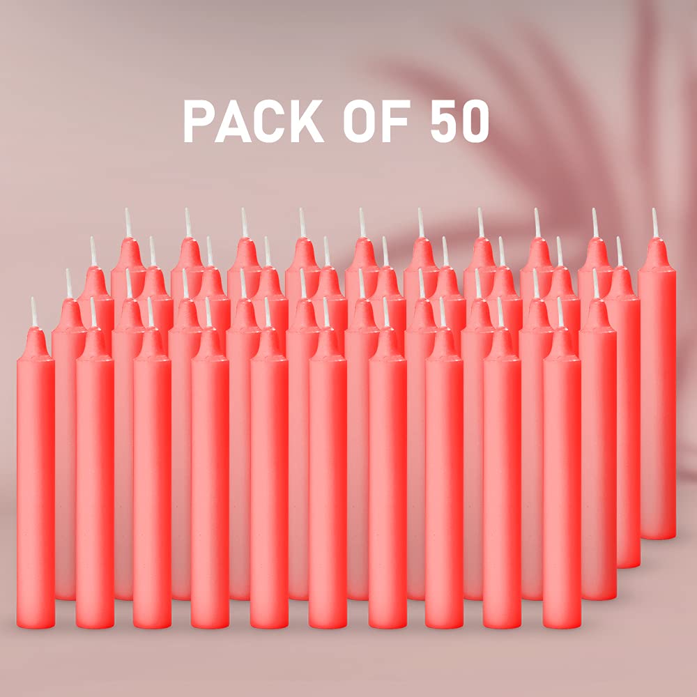 RED STICK CANDLES SET OF 50 | PERFECT FOR DIWALI WISH GIFT CANDLES