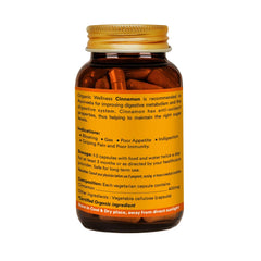Organic Wellness Cinnamon Capsules For Antioxidants, Boost Immunity, Support Metabolism, Helping Combat Oxidative Stress & Promoting Overall Well - Being | 90 Veg Capsules 150gm 0.3lbs