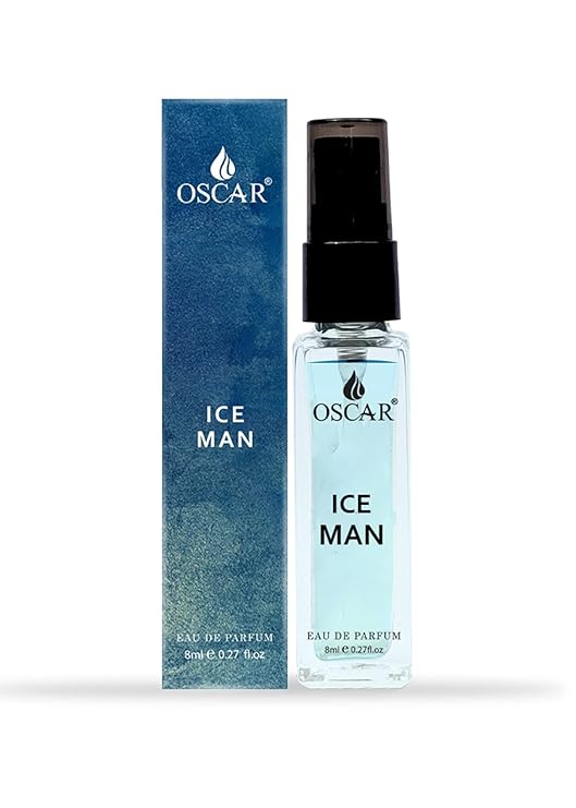 Oscar Ice Man Mini Pocket Perfume For Men 8 Ml 0.2 Fl.oz. | Long Lasting Fragrance | Eau De Parfum | Fresh Fragrance | Edp For Men | Travel Size & Easy-to-carry