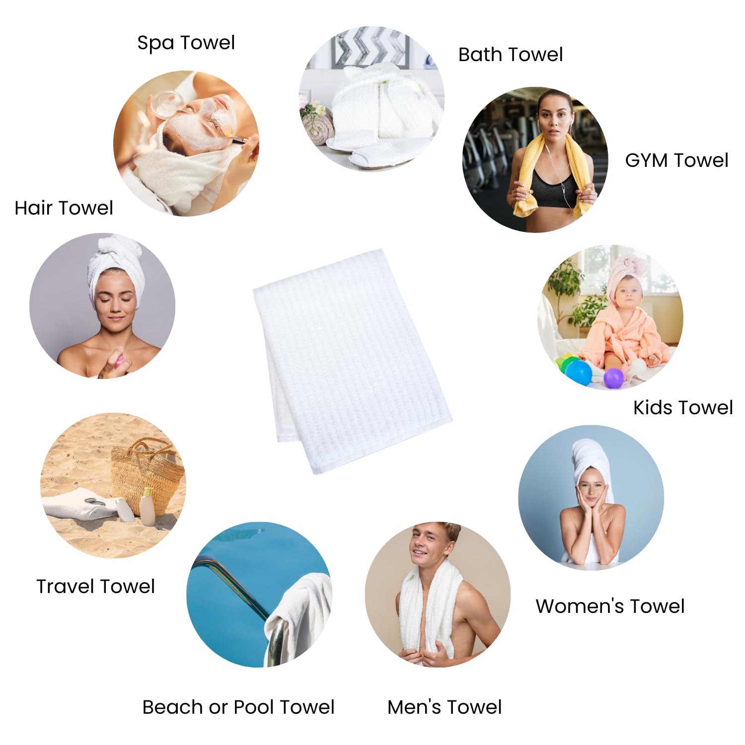 Micro Cotton Versa Craft Bath Towel 550 Gsm | Soft, Quick Drying Cotton XL Size Bath Towel (White)