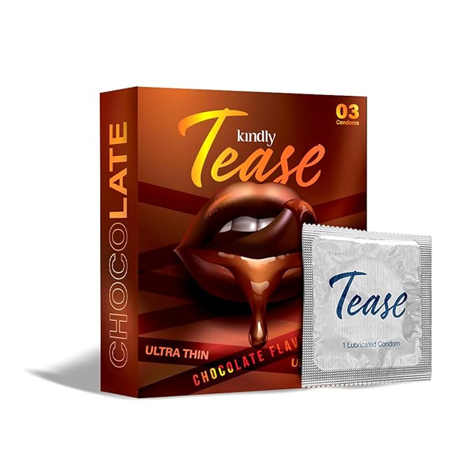 Kindly Tease Ultra Thin Chocolate Condoms For Men, Pack Of 3 - Paraben Free, Safe & Comfortable