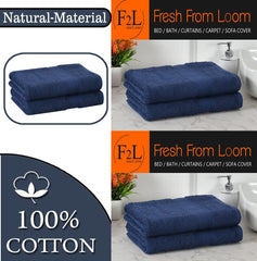 Fresh From Loom Luxury Edition Egyptian 100% Pure Cotton Bath Towel 1200 Gsm | High Water Heavy Soft Dual Stitched Bath Towel (Iris Blue) - 2 Pcs