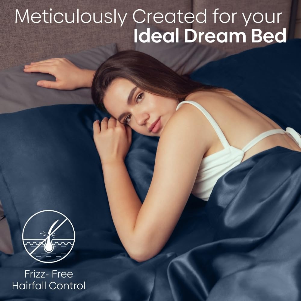 Premium Double Bedsheet For Queen Size | 100 X 90 Inches, Deep Ocean Blue With 2 Pillow Covers | Skin Friendly Fabric For Everyday Comfort