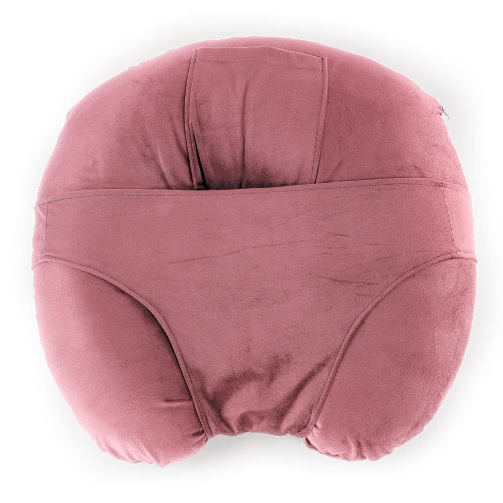 Pregnancy & Nursing Pillow Combo, U Shape Maternity Pillow For Sleeping - Dark Pink | 5 In 1 Multipurpose Use, Nursing Pillow | For Breastfeeding With Cotton Removable Cover, Adjustable Strap