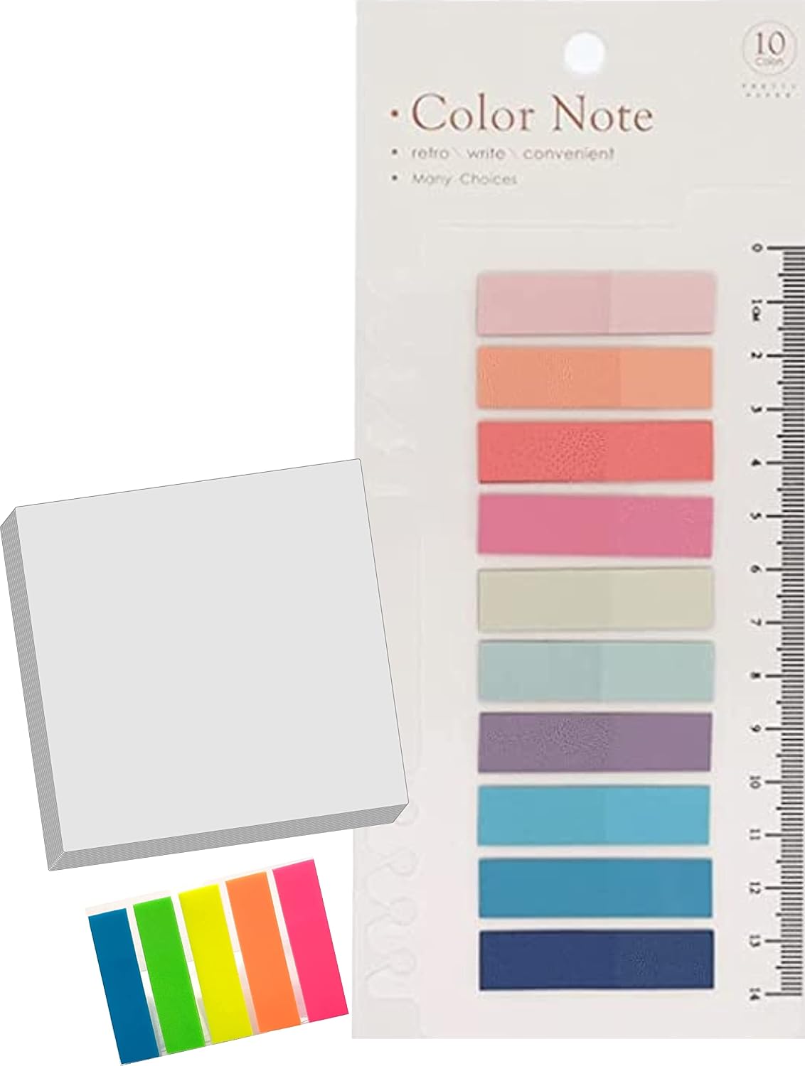 Sticky Tabs 200, Fluorescent Sticky Tabs 100, Stick Notes - 3 X 3 Inch 50, Set Of 350