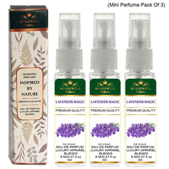 Menjewell Lavender Magic Eau De Parfum For Woman 8ml 0.27 Fl.oz. Each Pack Of 3 | Luxury Apparel Parfum | Long Lasting