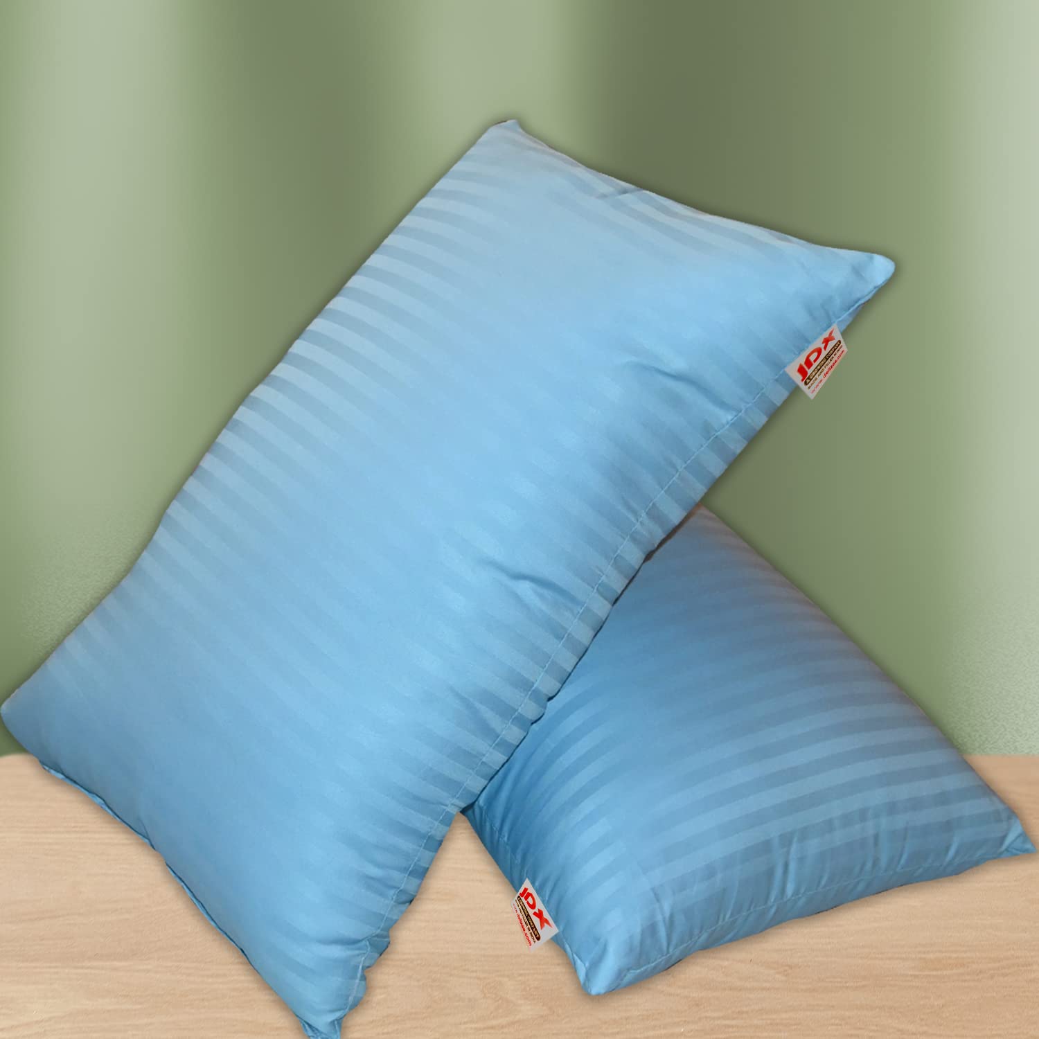 Premium Hotel Quality Soft Polyester Blend Fiber Pillow, Sky Blue - 16x24 Inch | Standard Size, Neck Support, Washable, Removable Cover | Bed Pillow, Comfortable Pillow - Set Of 2