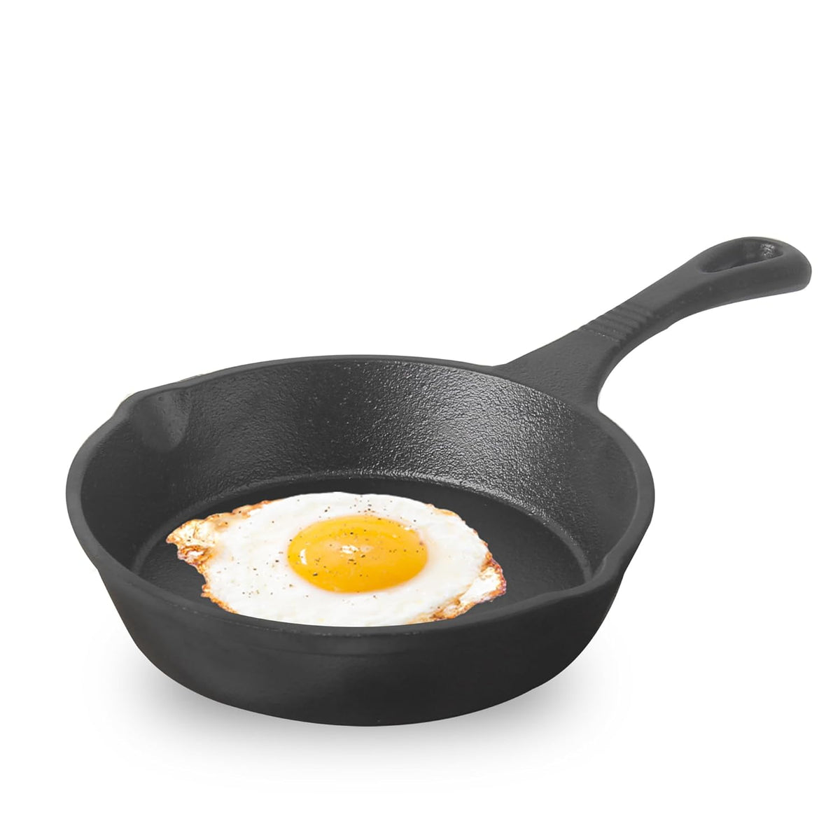 Pre-Seasoned Black Cast Iron Fry Pan Or Skillet With Long Handle - Very Small, 15.2 Cm, 6 Inch, 0.42 Liter, 1.1 Kg | Induction Friendly, Nonstick Fry Pan, 100% Pure & Toxin Free, No Chemical Coating