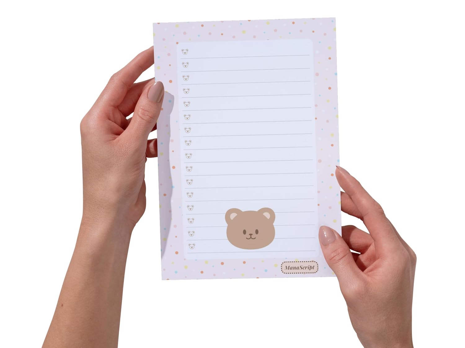 A5 Notes/To Do List Notepad, Beautiful Daily Checklist Pad, 50 Tear-Off Sheets (Bear) Pack Of 1