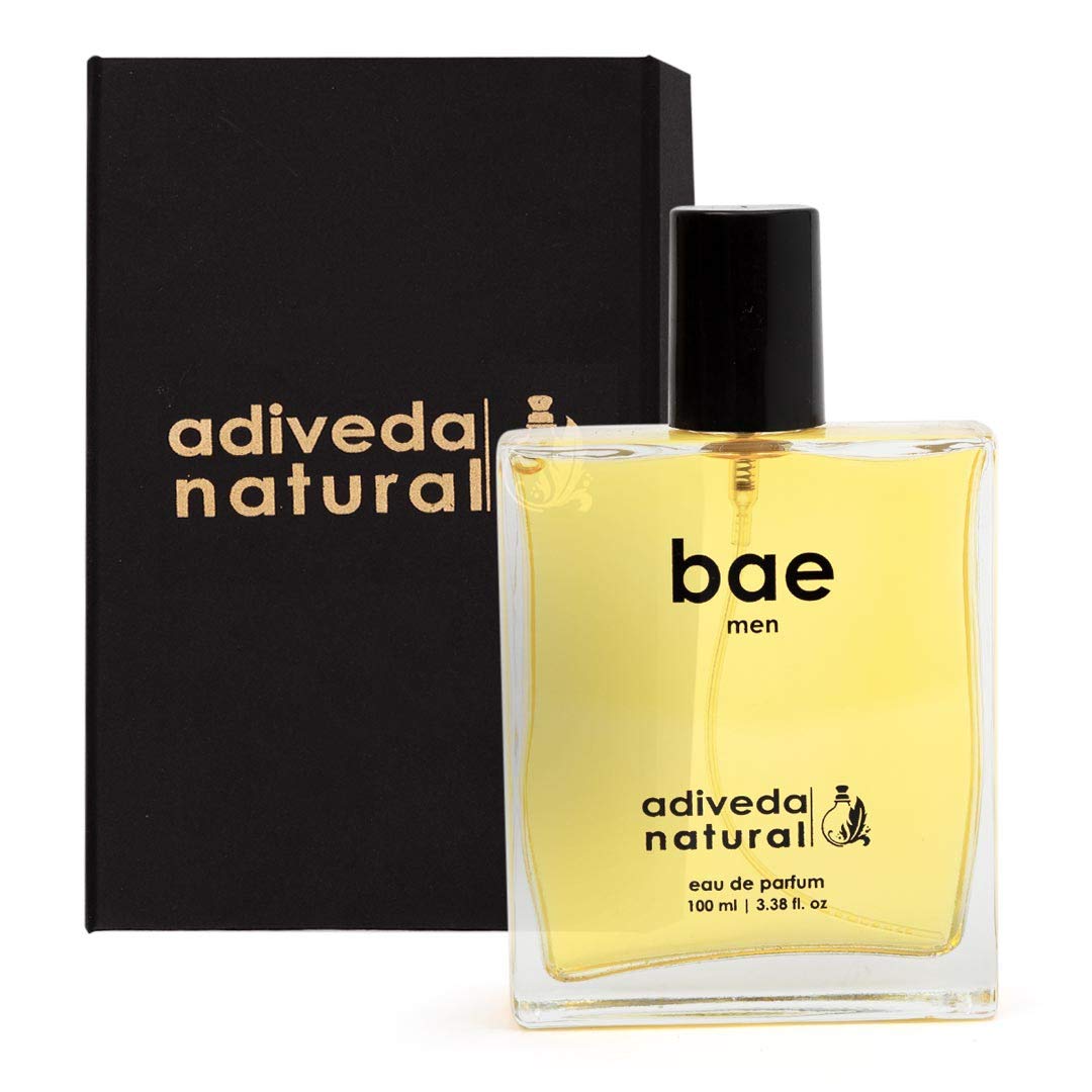 Adiveda Natural Bae Men Eau De Parfum | Woody Musky Perfume 100ml 3.38 Fl.oz. | Long Lasting Unique Fragrance