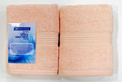 Bombay Dyeing Ultrx Zero Twist Plain Cotton Hand Towel 400 Gsm (Peach)- 2 Piece