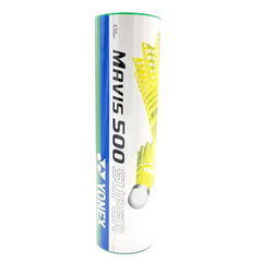 Yonex MAVIS 500 SUPER Nylon Badminton Shuttlecocks Pack Of 6, Colour - Yellow