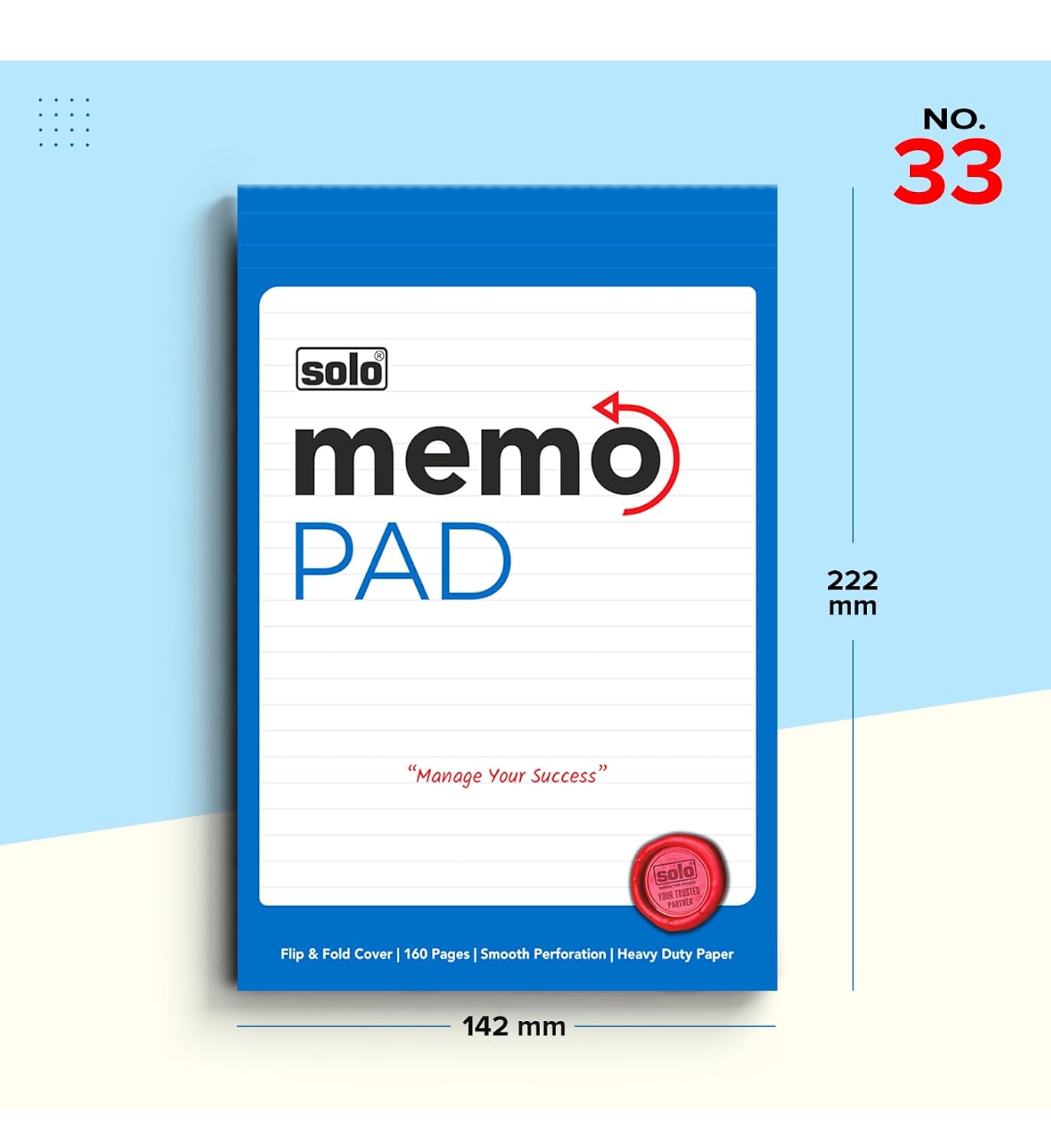 Memo Pad, A5 Notepad, Flip & Fold Paper Cover, 160 Pages, Micro Perforation - Pack Of 5