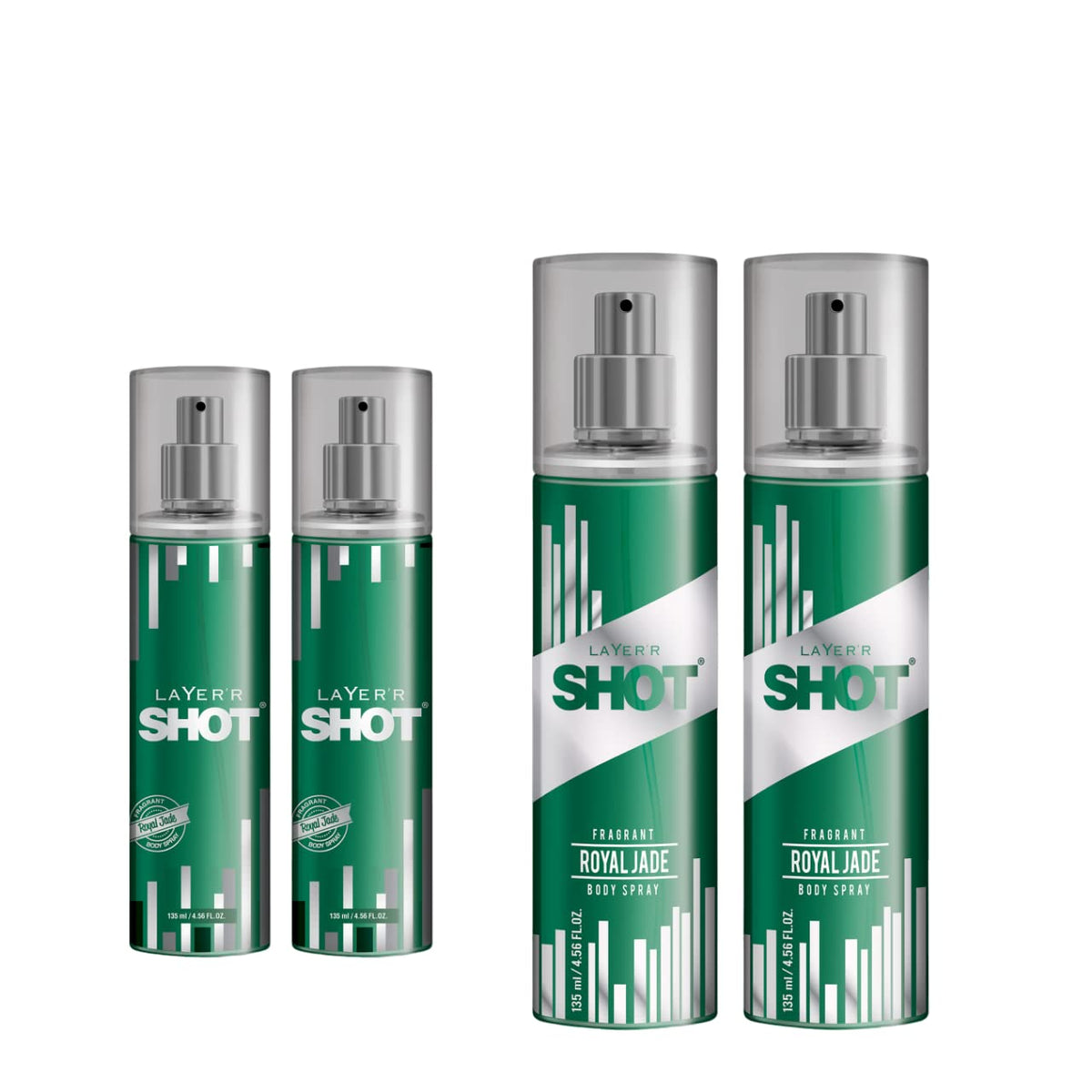 Layer'r Shot Royal Jade Fragrant Body 135ml 4.56 Fl.oz. Each Pack Of 2 | Long Lasting Fragrance For Men