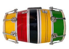 Wooden Musical Instrument Baby Dholak Drum Nuts & Bolt - Multi Color | Dholak For Festival, Wedding, Satsang - Very Easy To Tune | Nut Bold Fitting