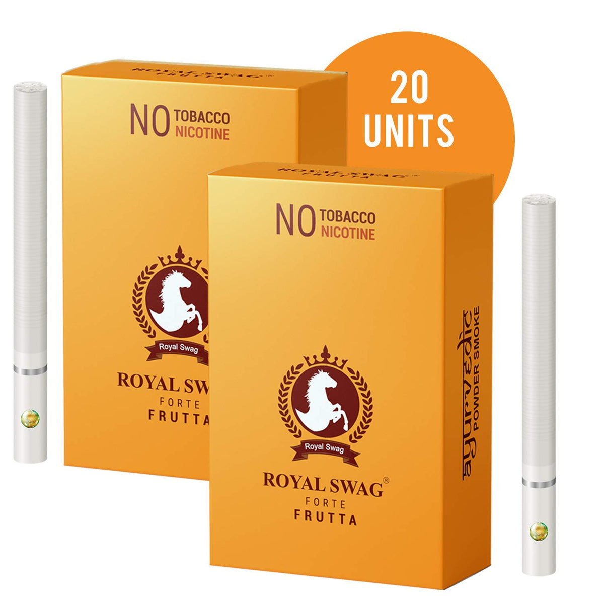 Royal Swag Ayurvedic Cigarette Herbal Frutta Nicotine Free Cigarettes (20 Sticks + 1 Shot)