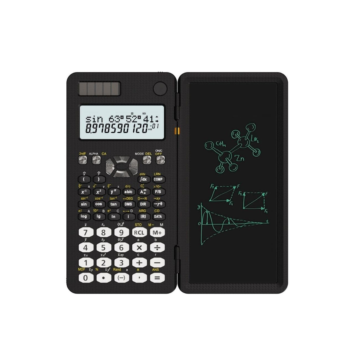 Green Lion Advanced Scientific Calculator With Writing Pad By | 8 Modes & 417 Calculations, 2 Line Display, Solar Rechargeable, Take Notes/steps In Writing Pad For Math Problems (Pen Included)