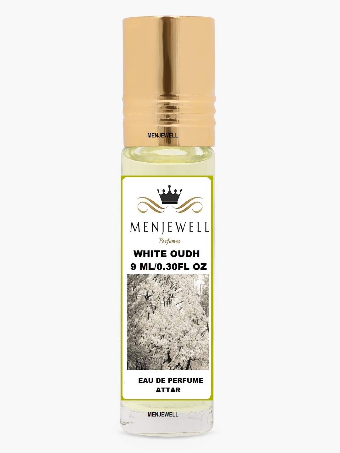 Menjewell Oudh Wooden Musk + White Oudh Eau De Perfume Attar 9ml 0.3 Fl.oz. Each Pack Of 2 Unisex Fragrance | Long Lasting | Alcohol Free