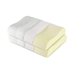 Cervical Pillow, For Neck & Shoulder Pain Relief, White, Standard Size | Memory Foam Pillow For Sleeping, Orthopedic Pillow For Spondylitis | Neck Support, Contour Medical Pillow - Set Of 2